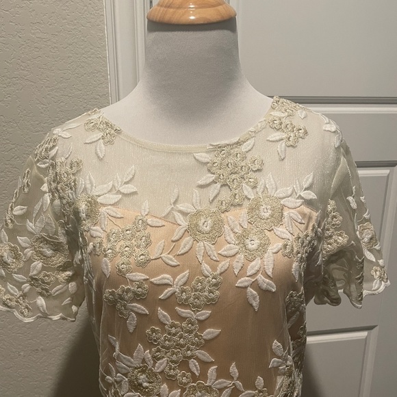 Mesh embroidered overlay dress - Picture 3 of 8